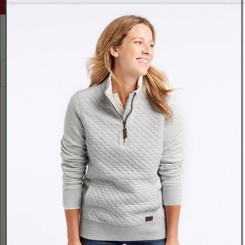 LL Bean Quilted quarter zip pullover